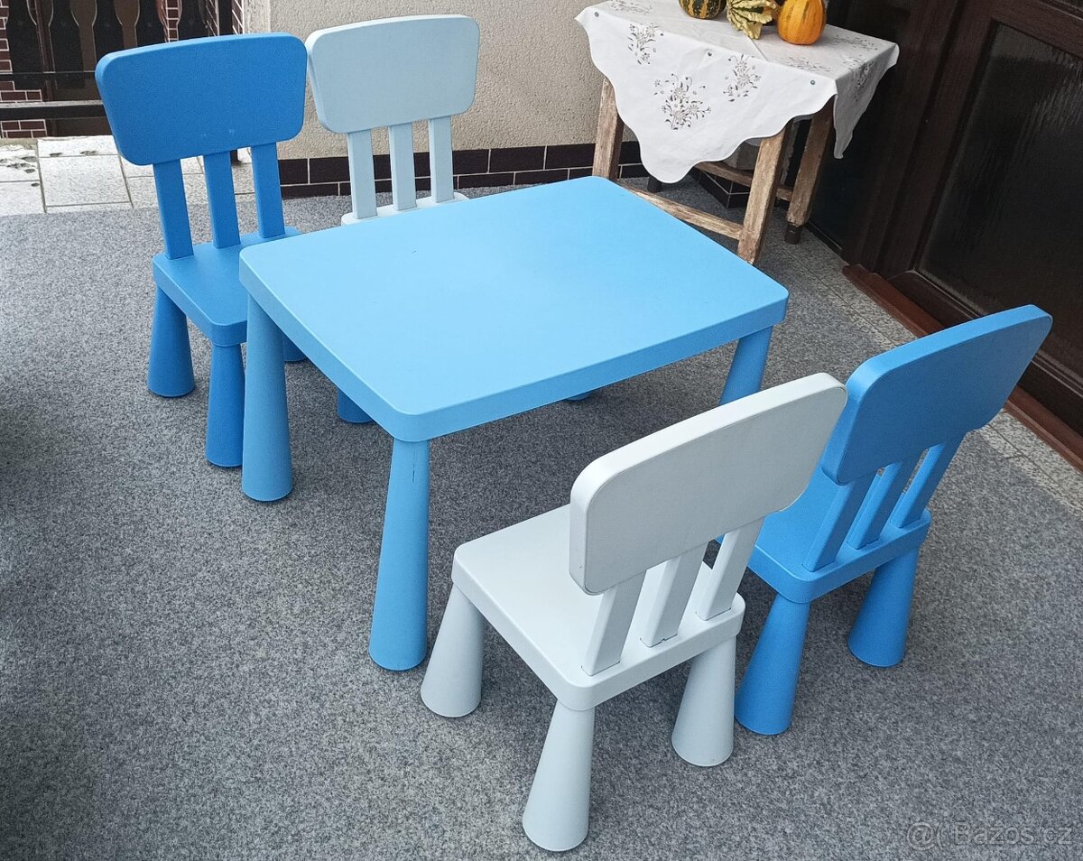 Dětský stolek + 4x židle IKEA MAMMUT - 2