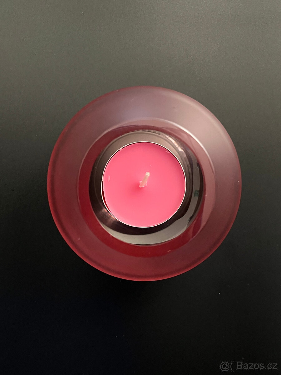 Moser Svícen Lucy V 5 cm, křišťálové sklo Rosalin - 2