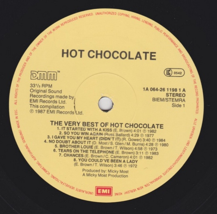LP deska Hot Chocolate - The very best z r.1987/165/ - 2