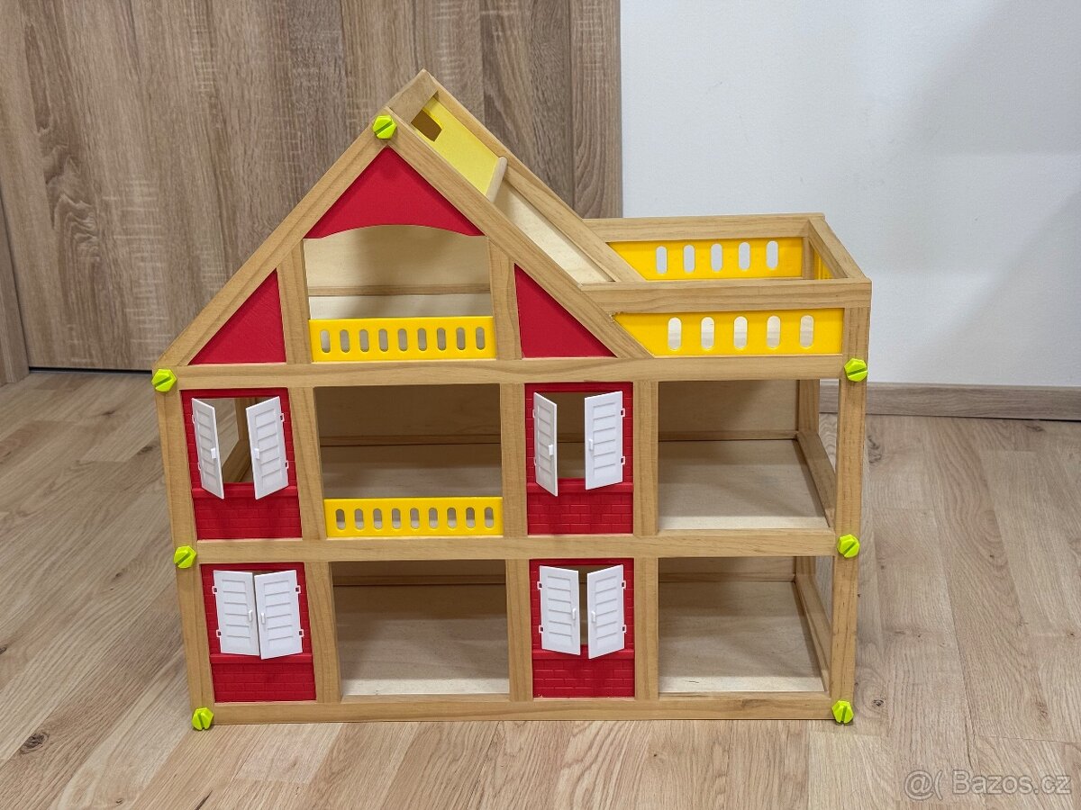 Dřevěný hrací domeček 55 cm - 2