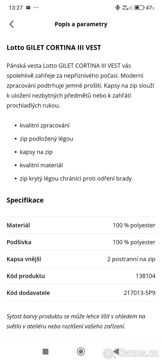 Zimni vesta lotto - 2