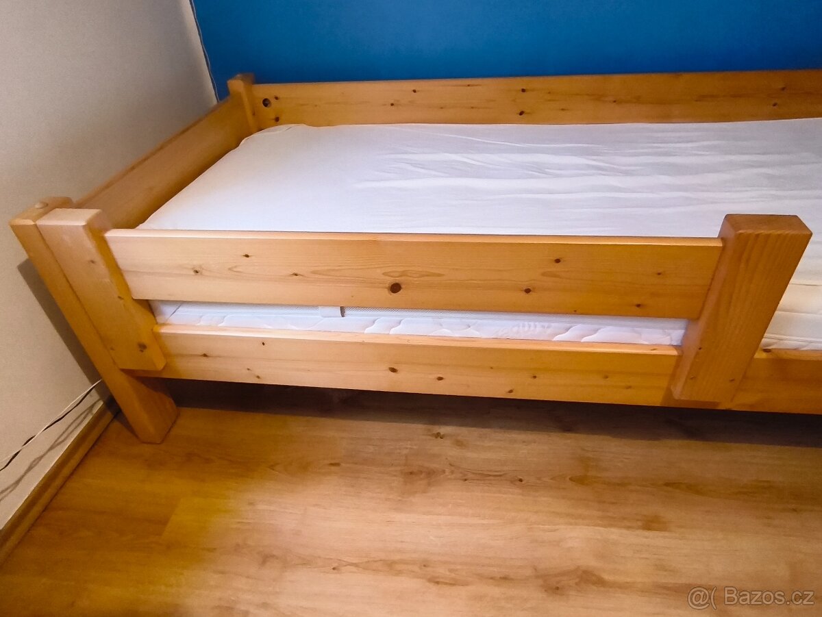 postel z borovice 90 x 200 cm - 2