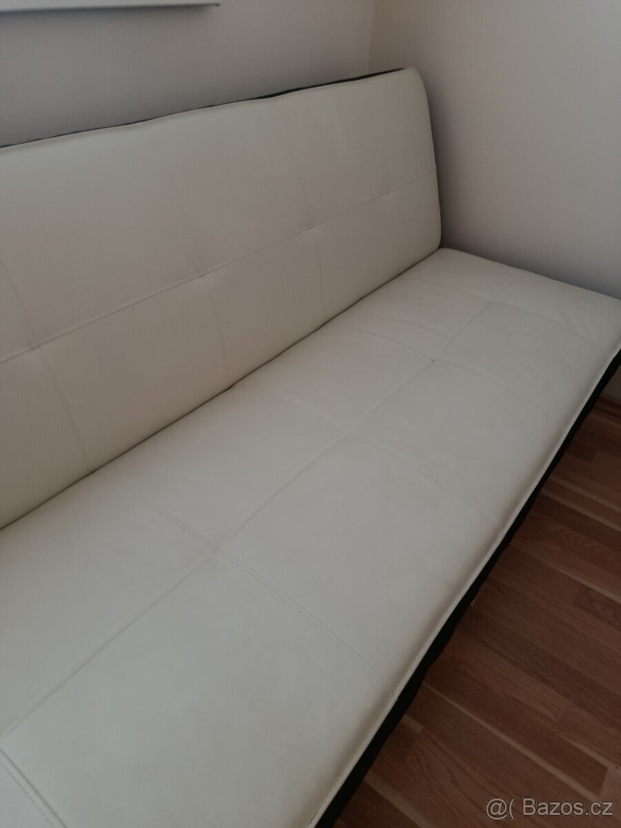 koženkový gauč, černobílý, jako nový - 2