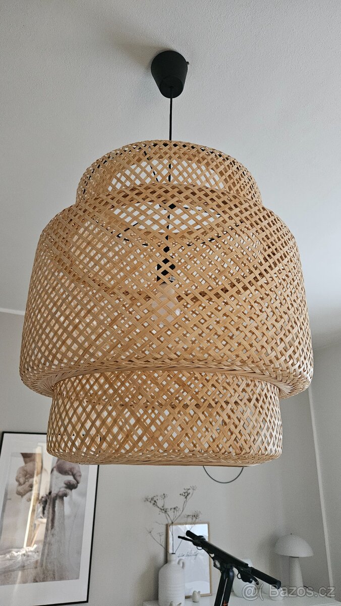 Závěsná lampa, bambus Ikea - 2