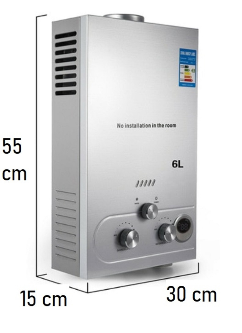 Kempingový průtokový ohřívač vody (6l/min - 18l/min) - 2