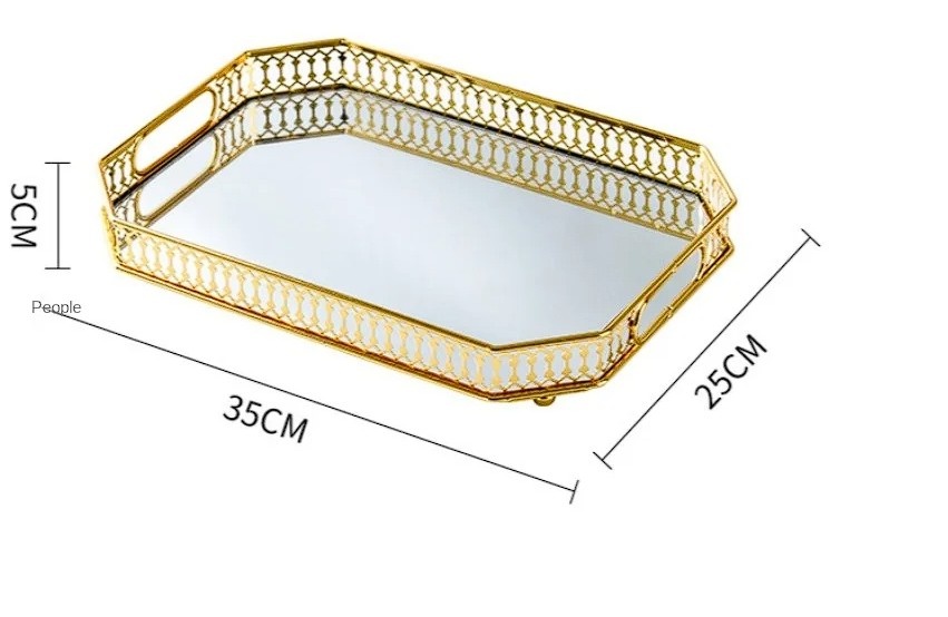 🪞 Dekorativní zrcadlový podnos – vintage styl - 2