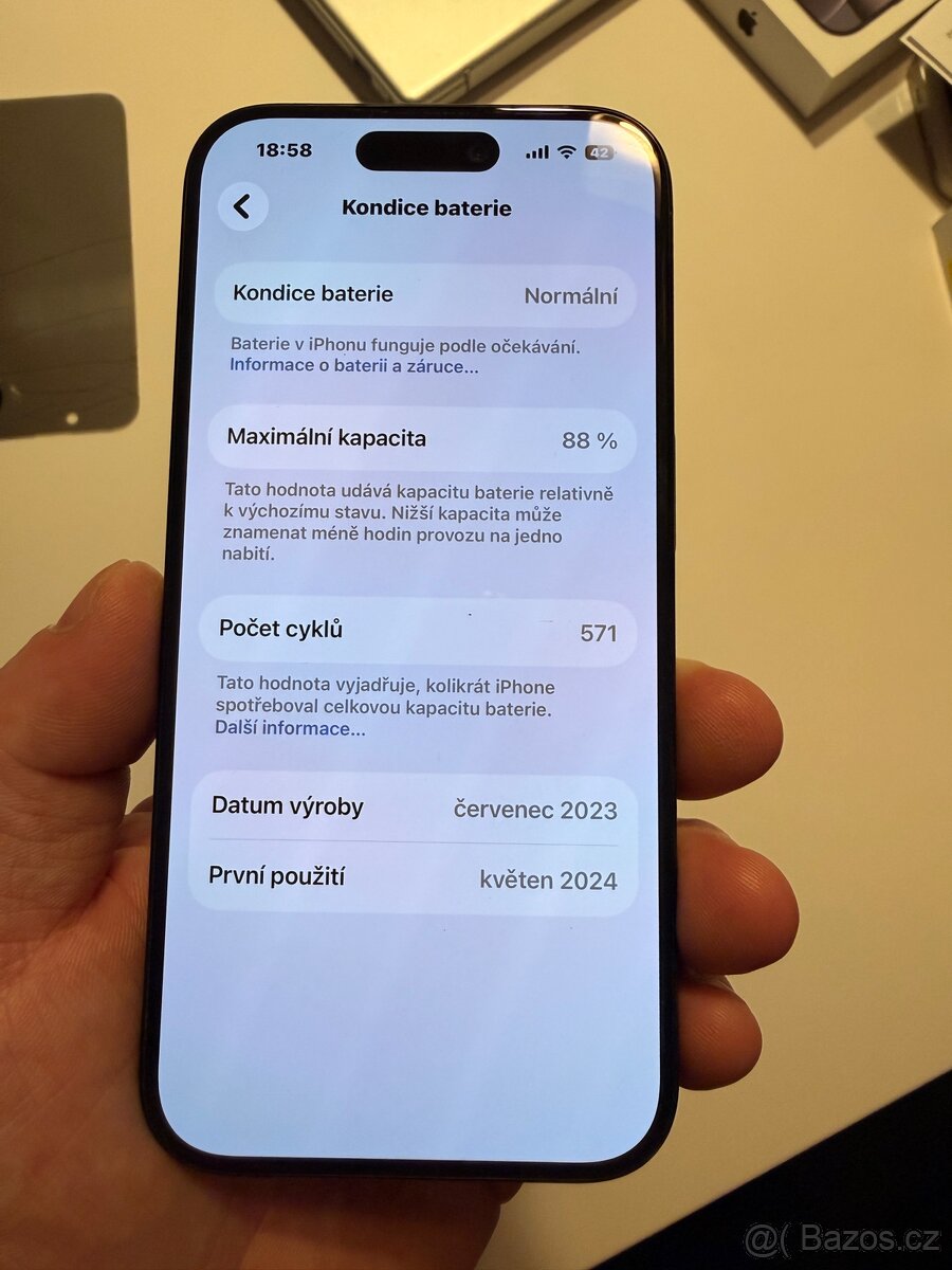 IPhone 15pro 265gb 3 měsíce záruka - 2