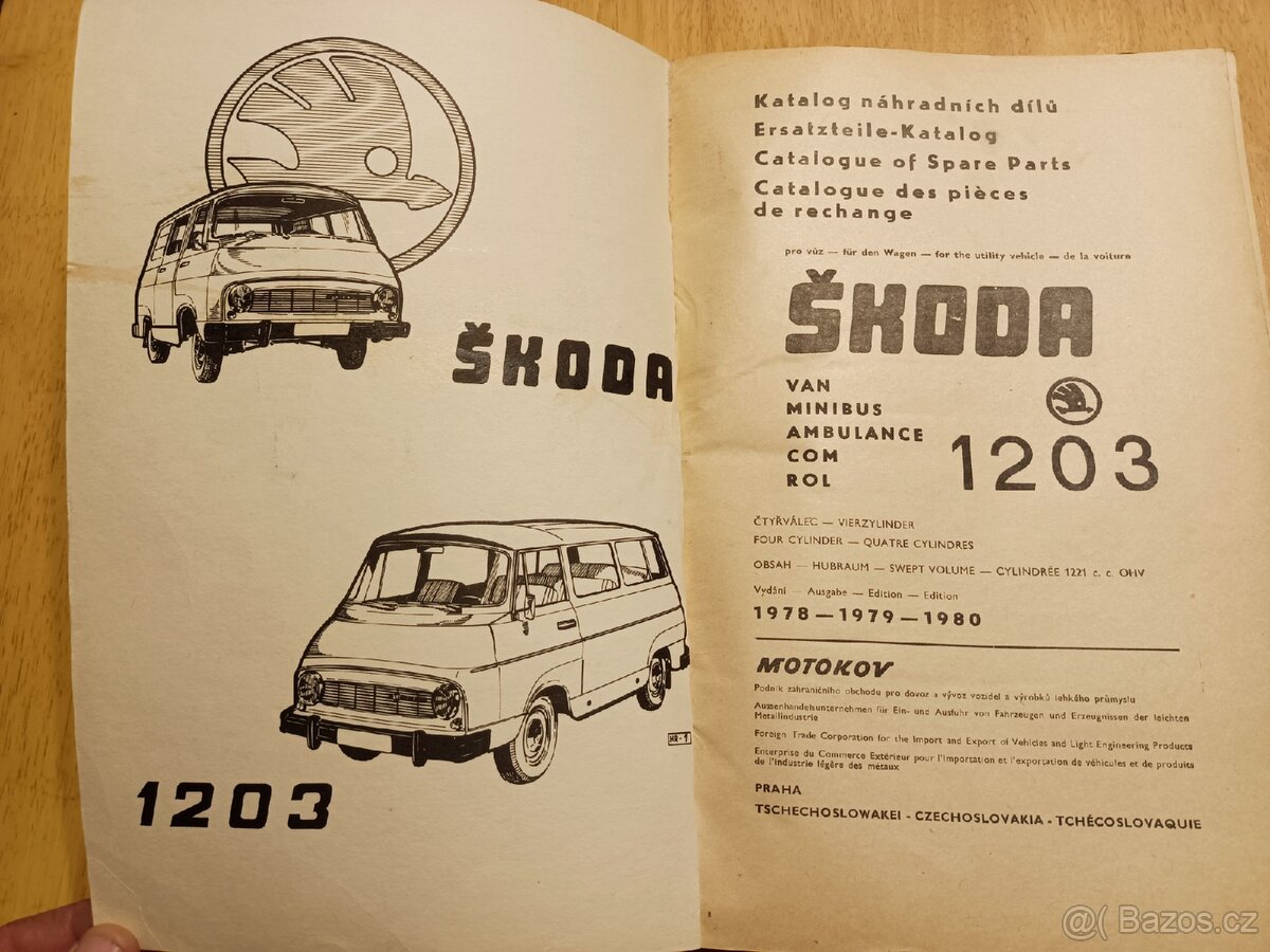 Škoda 1203-katalog náhr. dílů - 2
