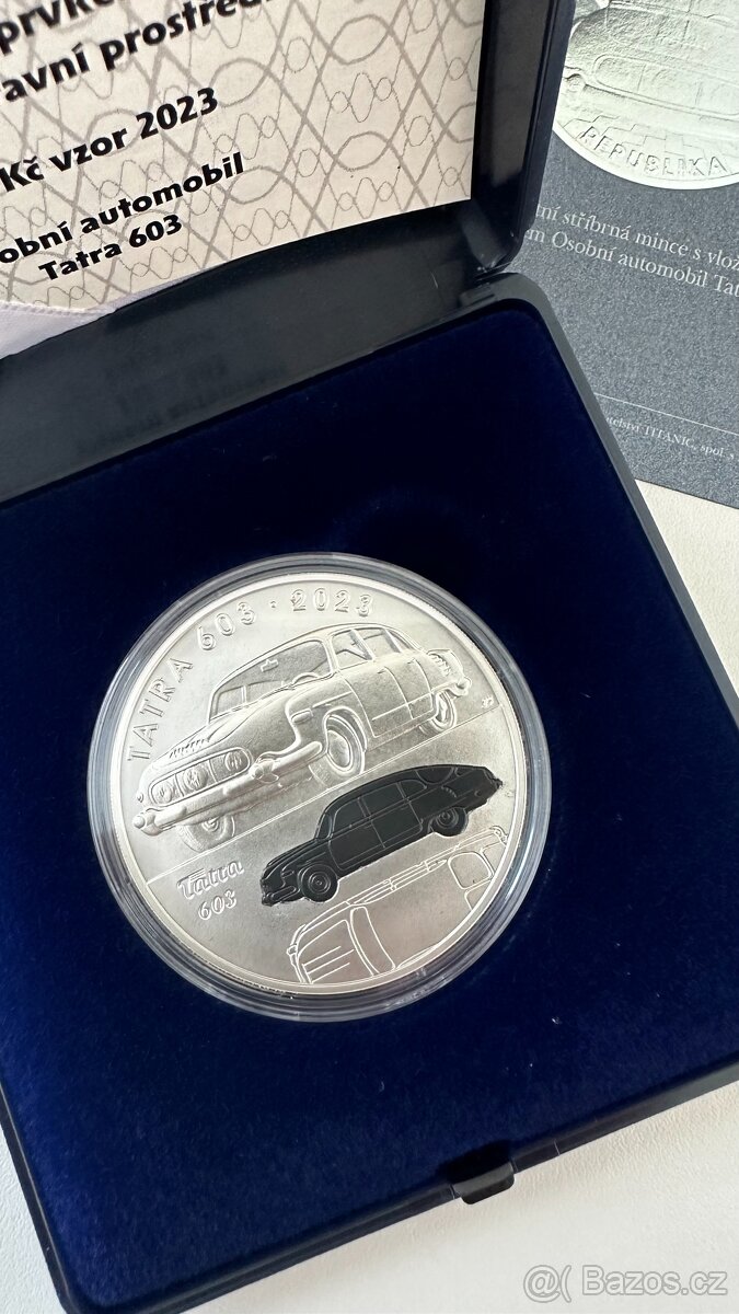 Stříbrná mince 500 Kč 2023 Osobní automobil Tatra 603 bk - 2
