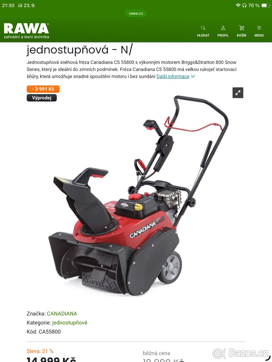 Sněžná Fréza Canadian cs55800 - 2