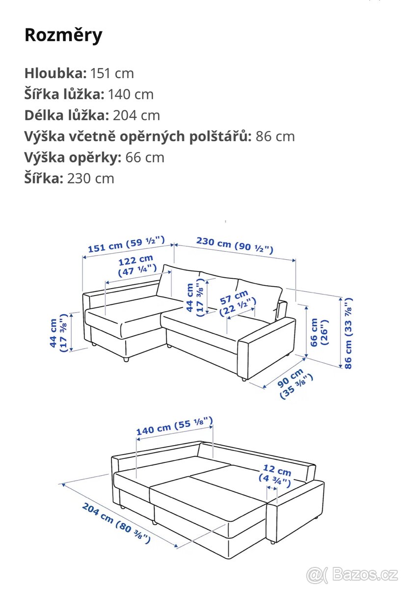 Rozkládací pohovka FIHETEN - 2