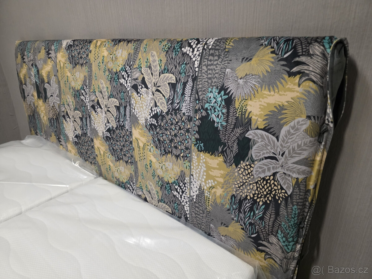 Nová postel s roštem 180x200 čalouněná šedý les - 2