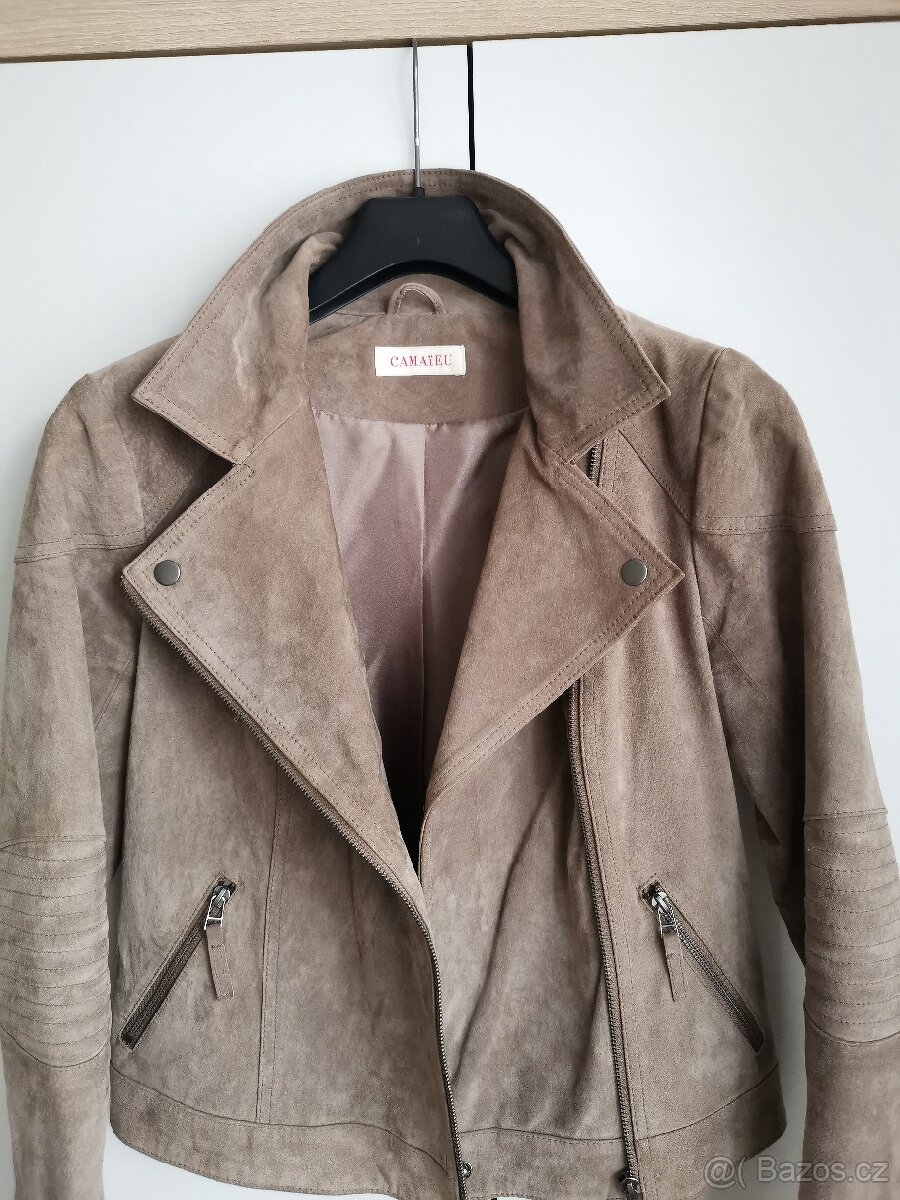 Dámská kožená bunda zn. CAMAIEU - 2