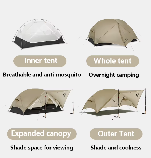 Luxusní Ultralehký stan se 2 vchody a 2 předsíněmi - 2