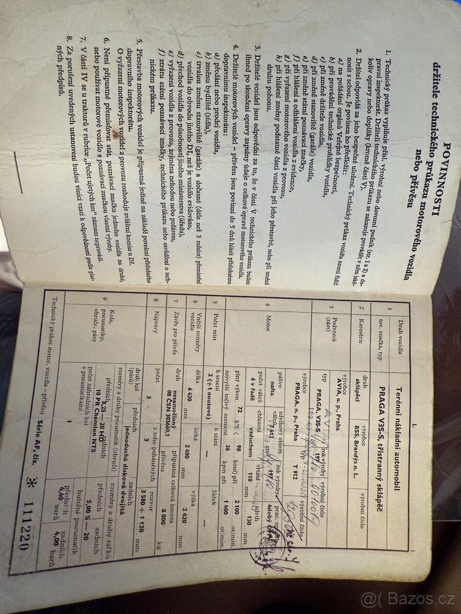 PRAGA V3S - třístranný sklápěč - 2