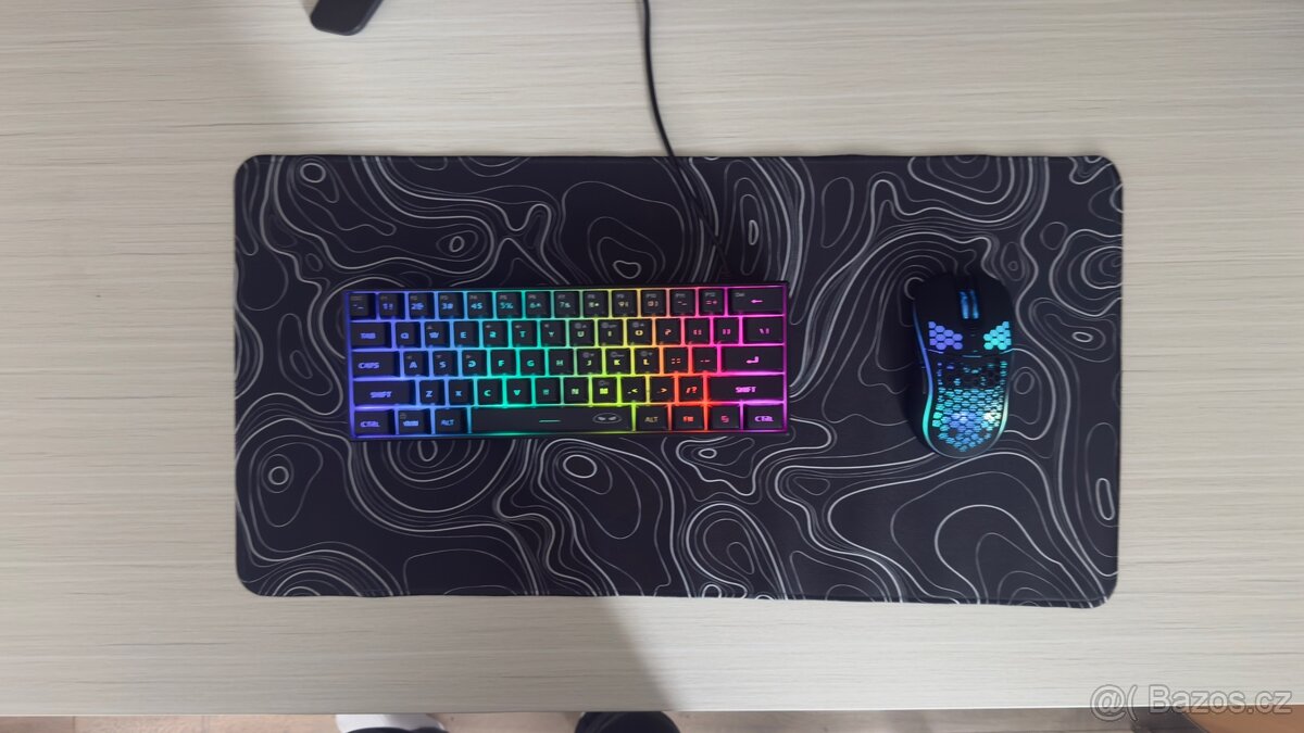 Černý herní setup – klávesnice + myš + podložka - 2