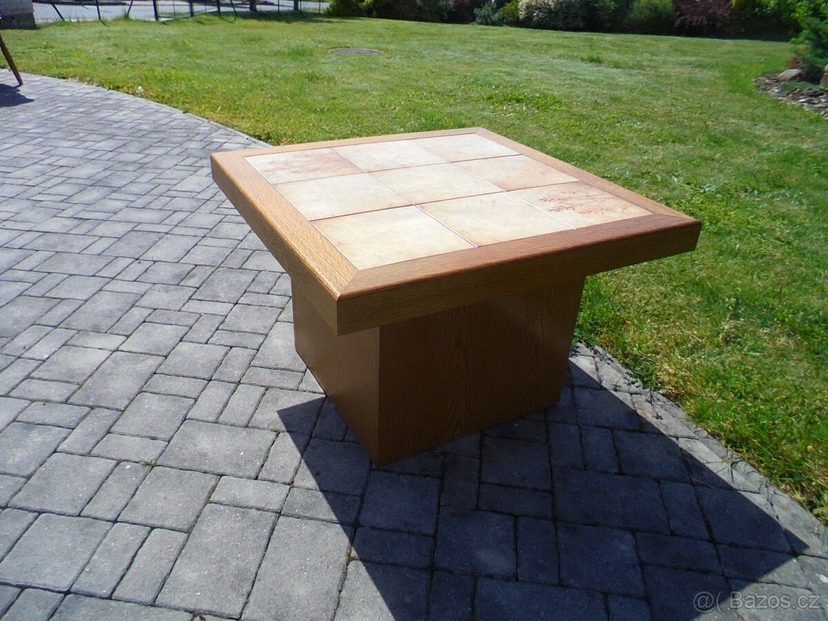 konferenční stůl, dub rustik, dlažba - 2