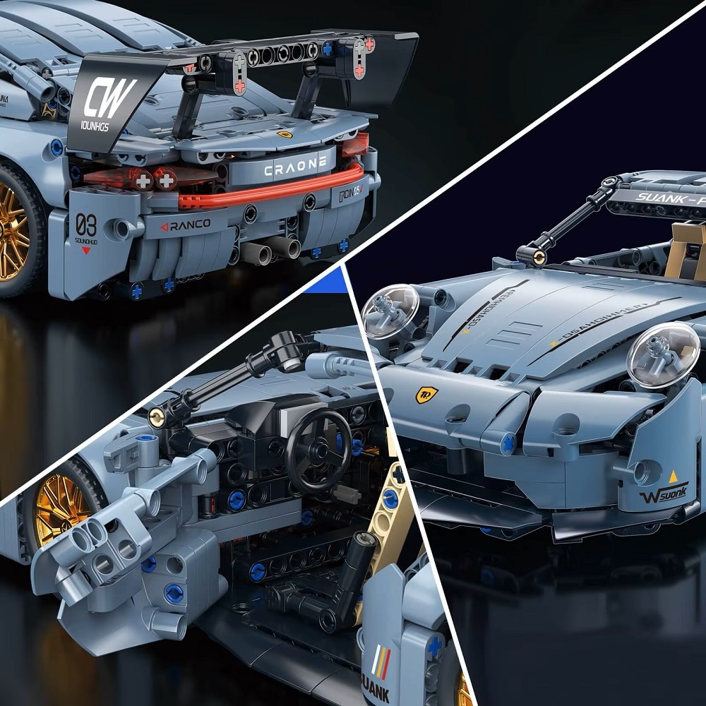 Stavebnice modrá Porsche 911 kompatibilní s LEGO - 2