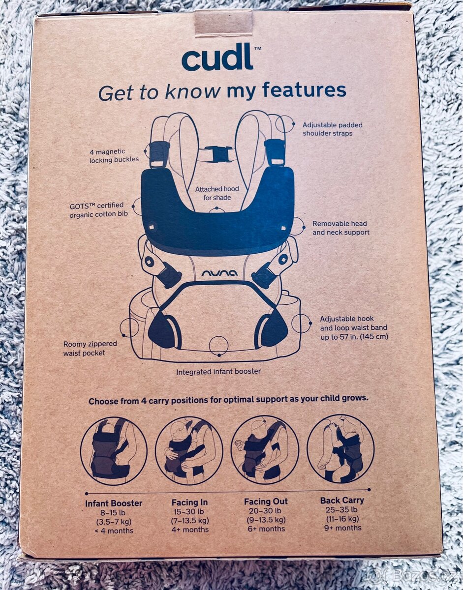 Nuna Cudl nosítko - výborný stav - 2