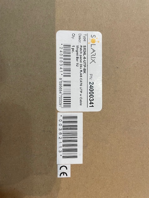 19" patch panel Solarix 24 x RJ45 CAT6 UTP s vyvazovací liš - 2