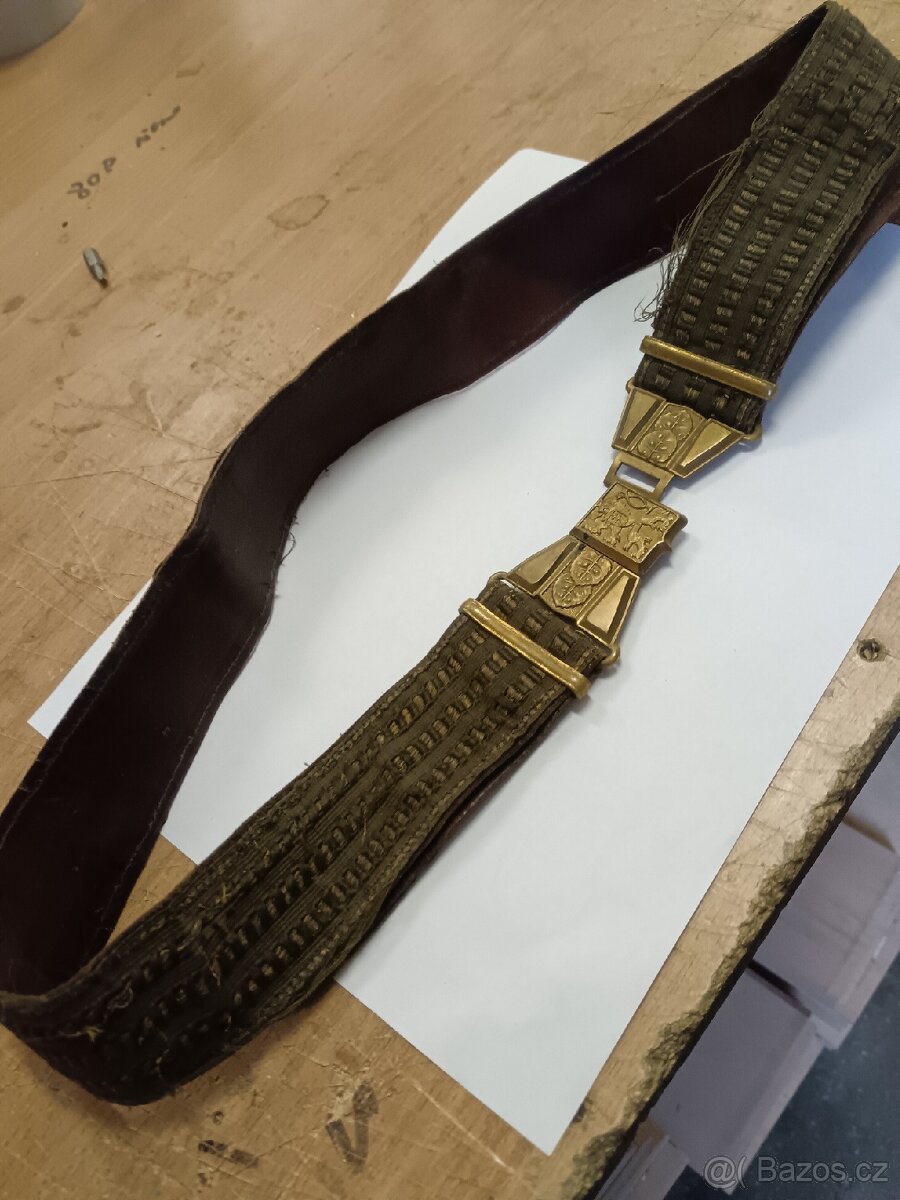 Důstojnický vycházkový opasek 1.Republika ČSR ČSLA - 2