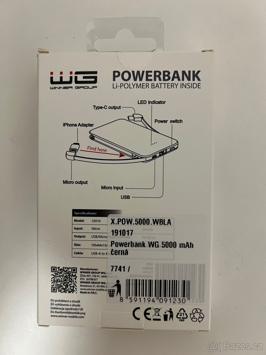 Powerbanka 5000mAh nová - 2