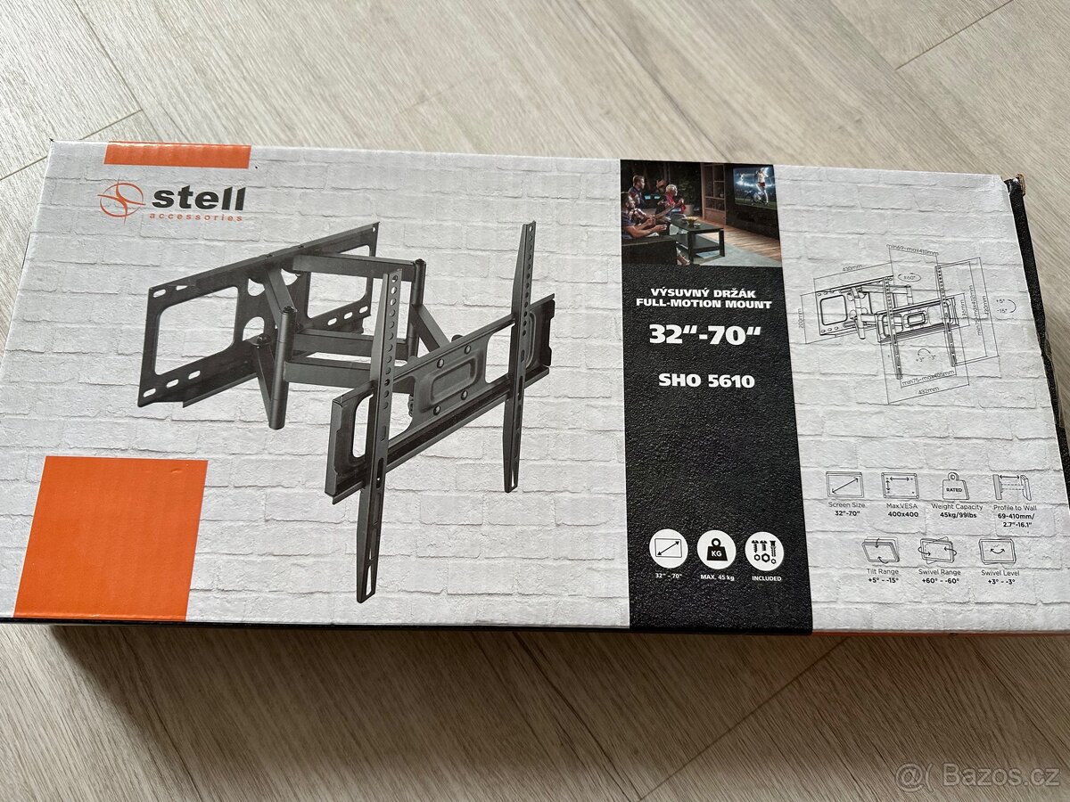 Držák televizoru - výsuvný, na zeď - 2