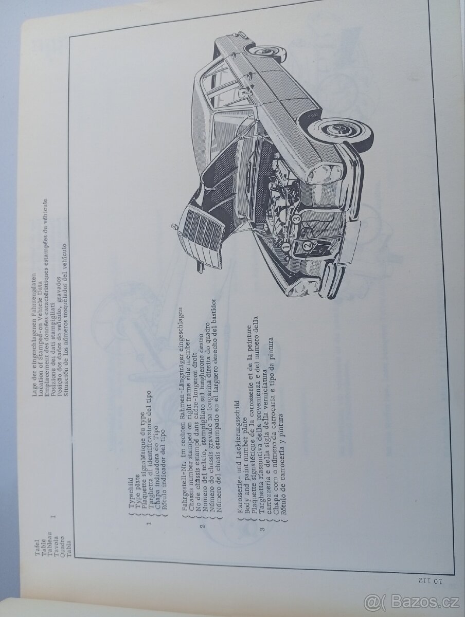 Mercedes w108 w111 katalog dílů - 2