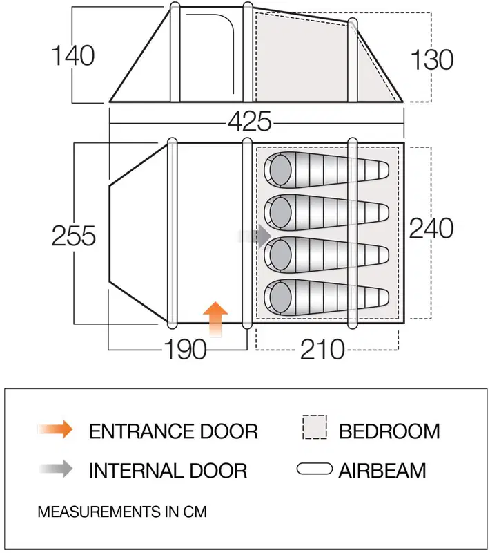 Nafukovací stan Vango Skye Air 400 pro 4 osoby jako nový - 2