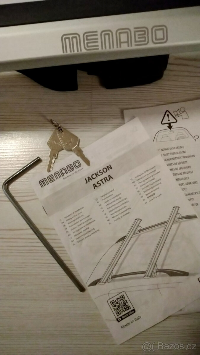 Sřešní nosič (příčníky) Menabo 120 cm Italy , jak nový - 2