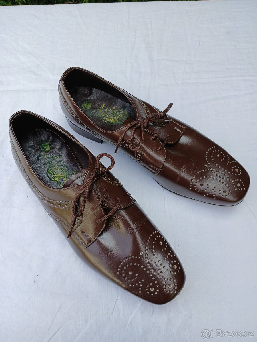 Retro pánské kožené polobotky. - 2