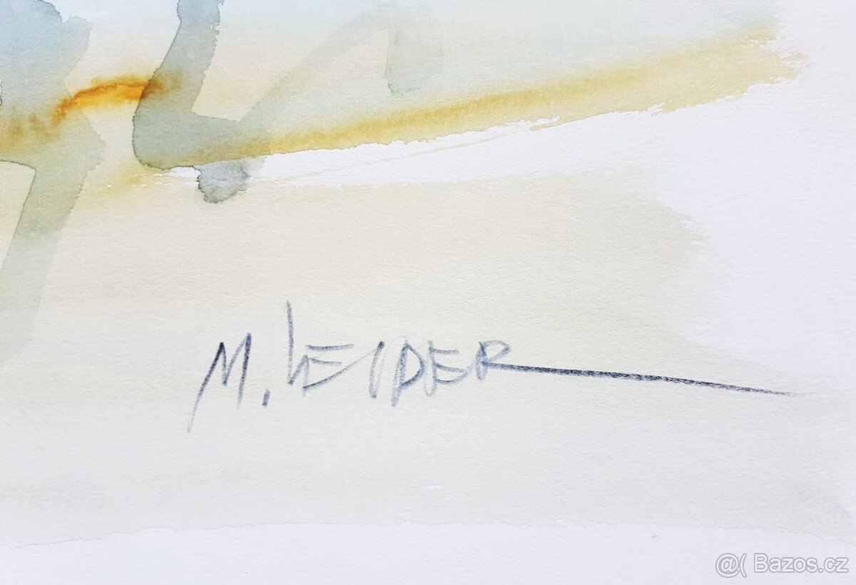 MOSHE LEIDER - (Akvarel) 4 , Impresionizmus - 2