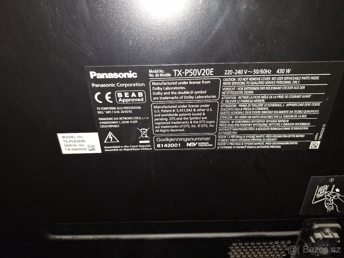 Plazmová televize Panasonic Viera TX-P50V20E - 2