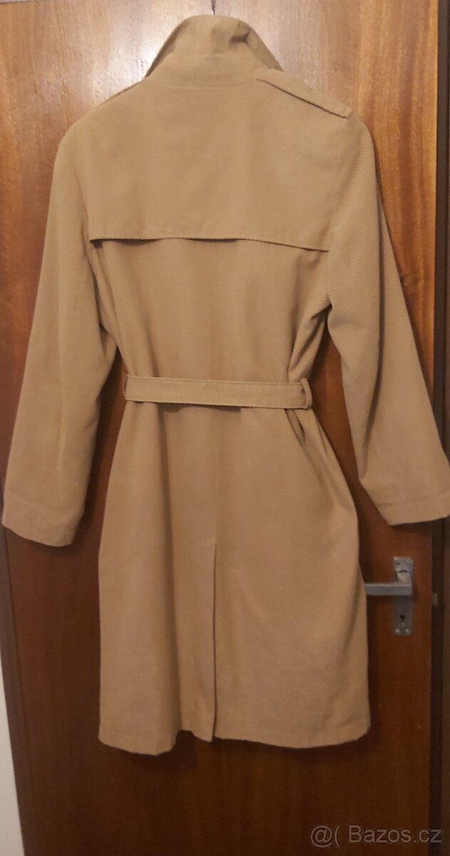 Trenčkot, kabát, béžový, vel. 38, M-L - 2