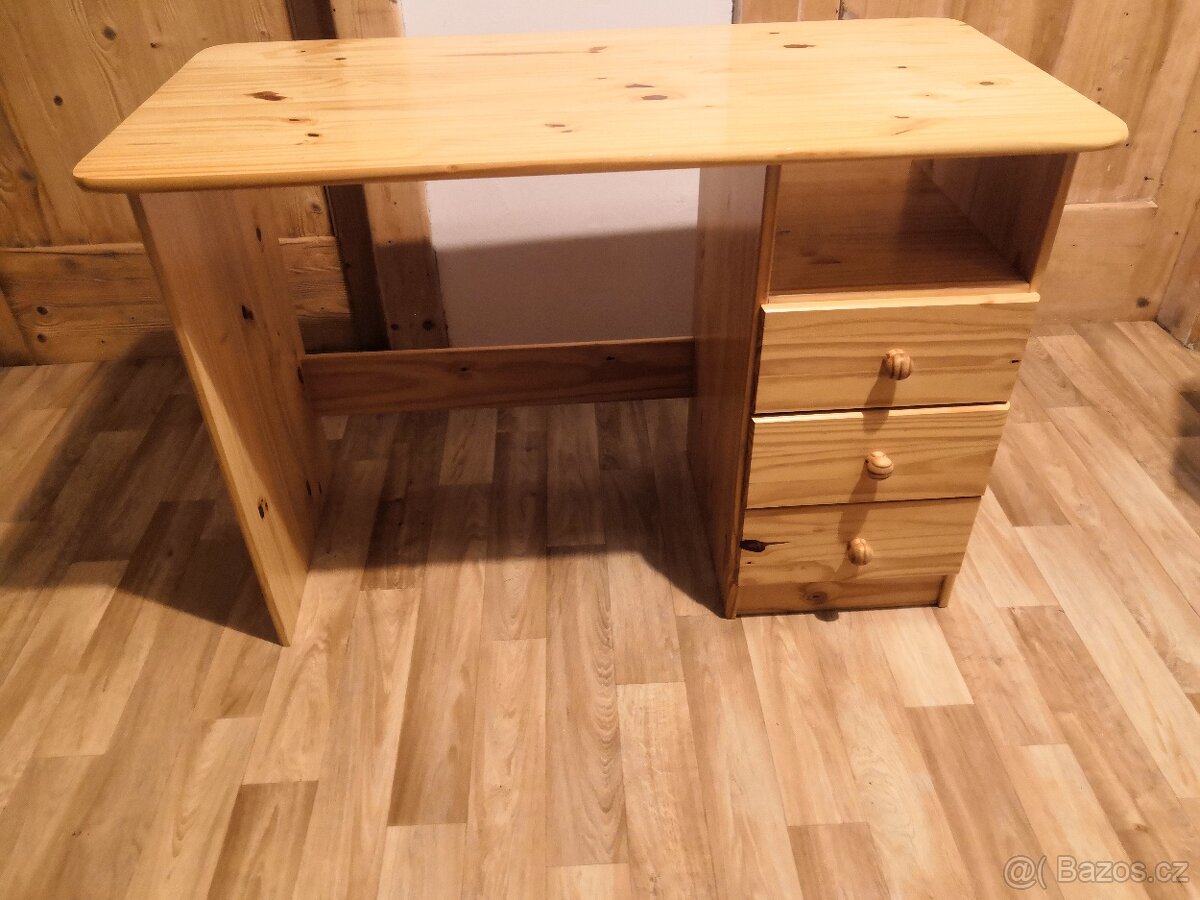 Psací stůl, masiv borovice - 2