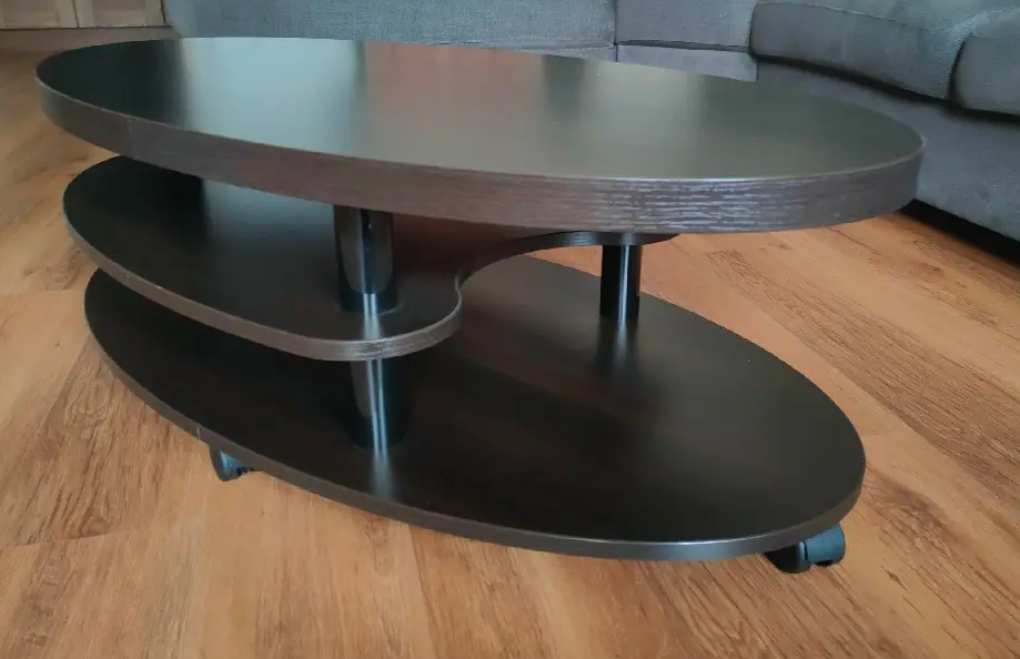 Konferenční stolek na kolečkách, oválný - 2