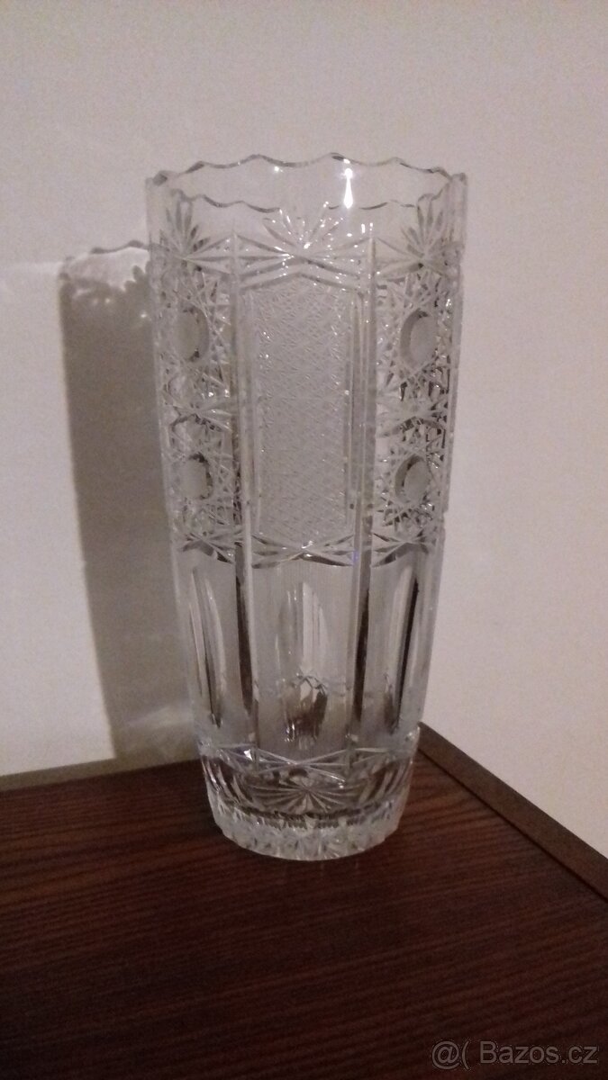 Váza, sklo, křišťál, broušená, nová, Crystal Bohemia - 2