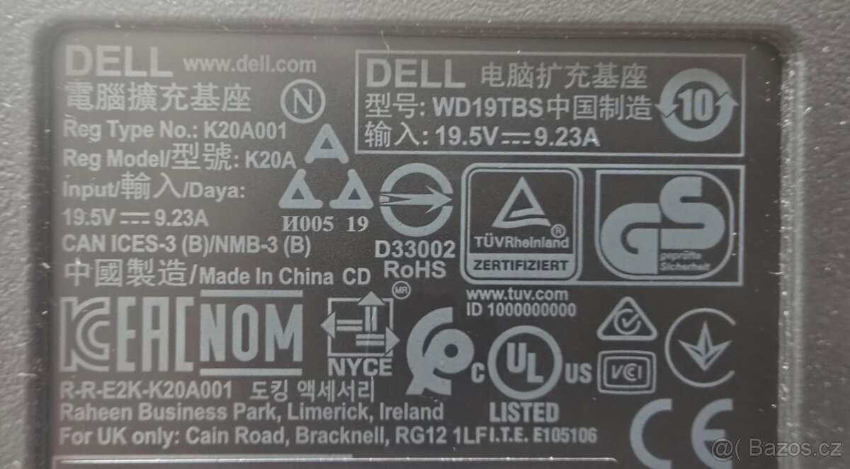 Dokovací stanice Dell K20A001 - USB-C - 2