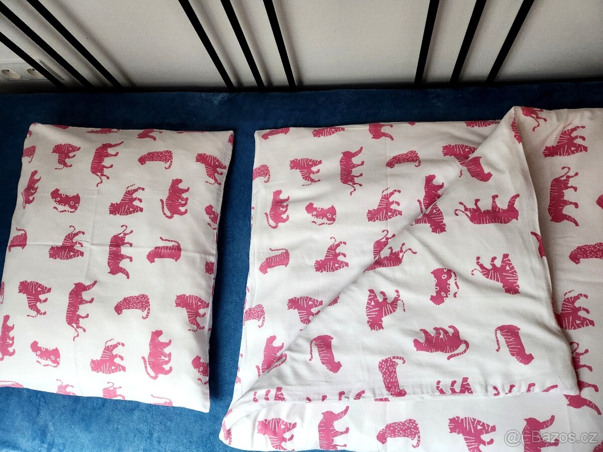 Růžové Tygří Povlečení, Deka a Polštář pro menší děti - 2