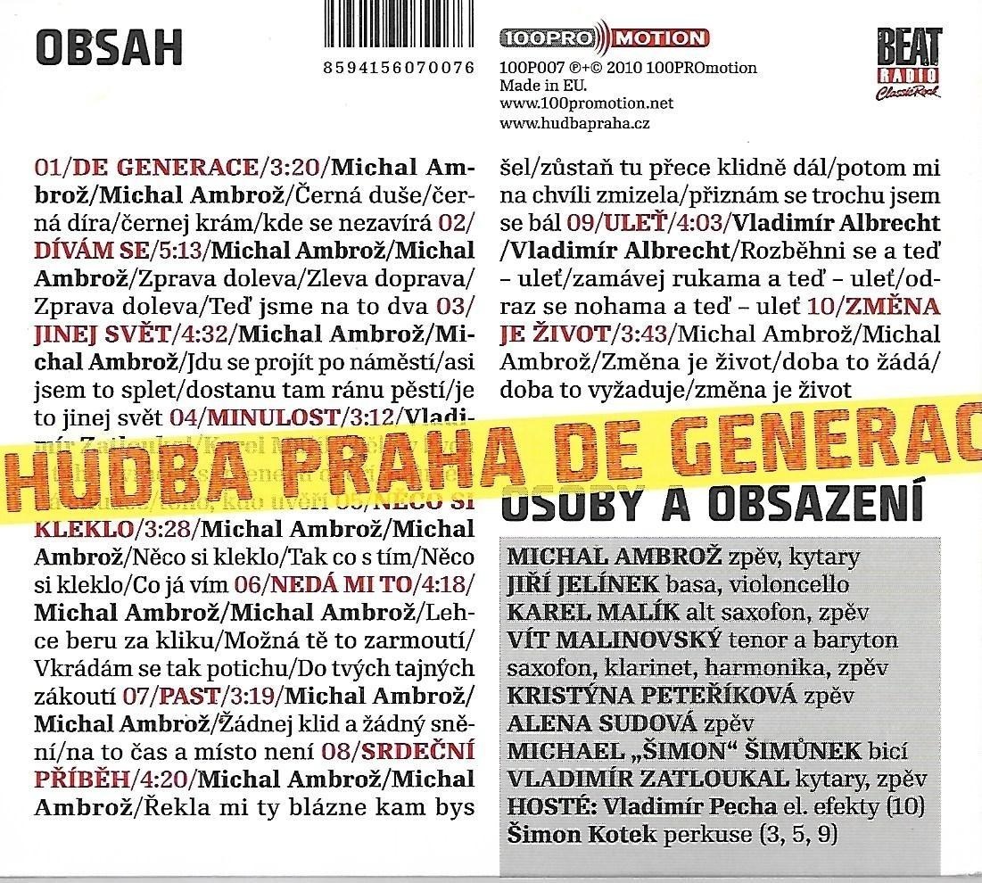 Hudba Praha – De Generace (CD) - 2