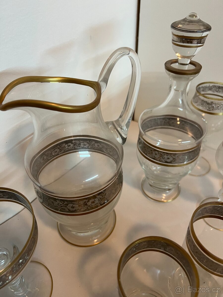 SADY SKLENIC ZDOBENÉ ZLATEM A PLATINOU - 2