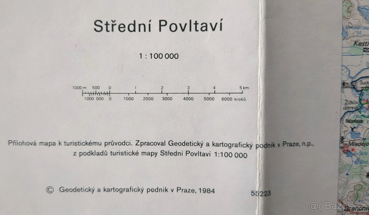 Mapa ČSSR - střední povltaví - 2