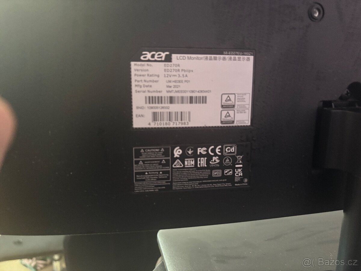 Monitor Acer Nitro ed270r 27” - 2