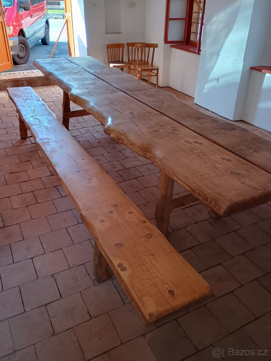 Stůl a lavice z masivu - 2