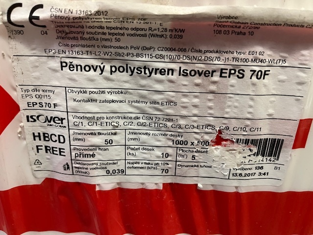 polystyreny, bitumenové desky, bílé cihly - 2