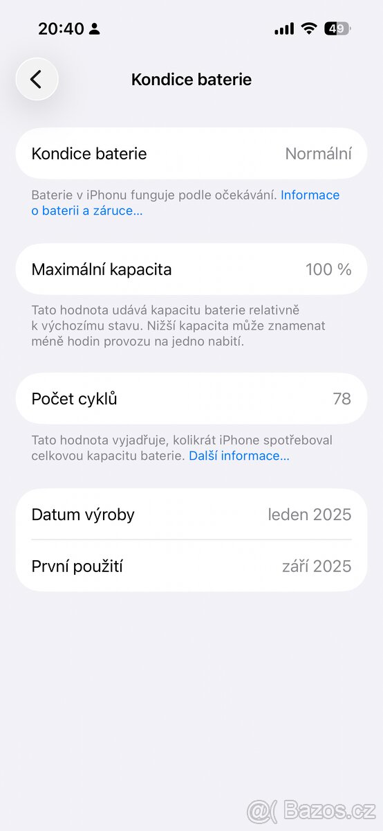 iPhone 15 – 128 GB – skvělý stav baterie 100% - 2