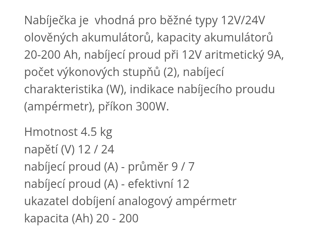 Nabíječka 12/24V - 2
