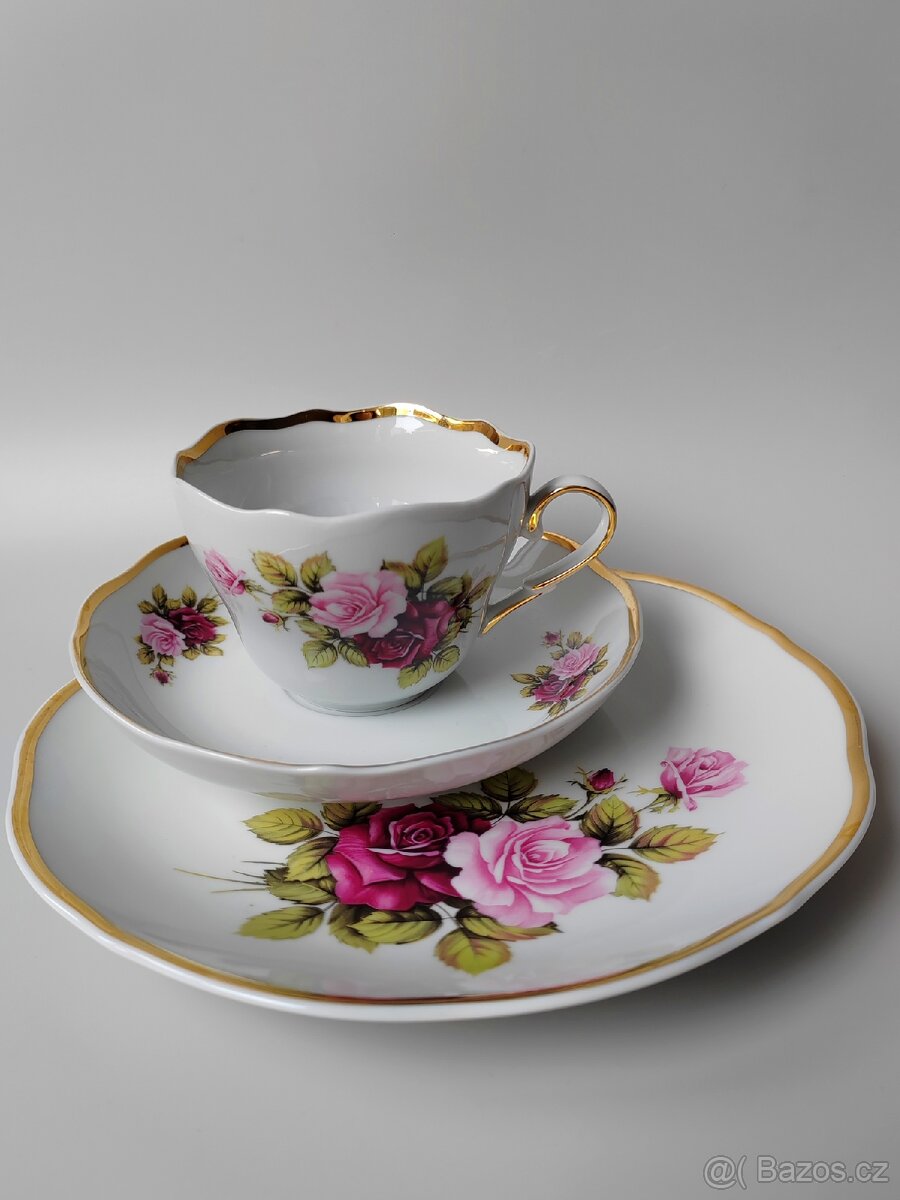 Krásná porcelánová čajová sada "Rose" od Triptis Porzellan - 2
