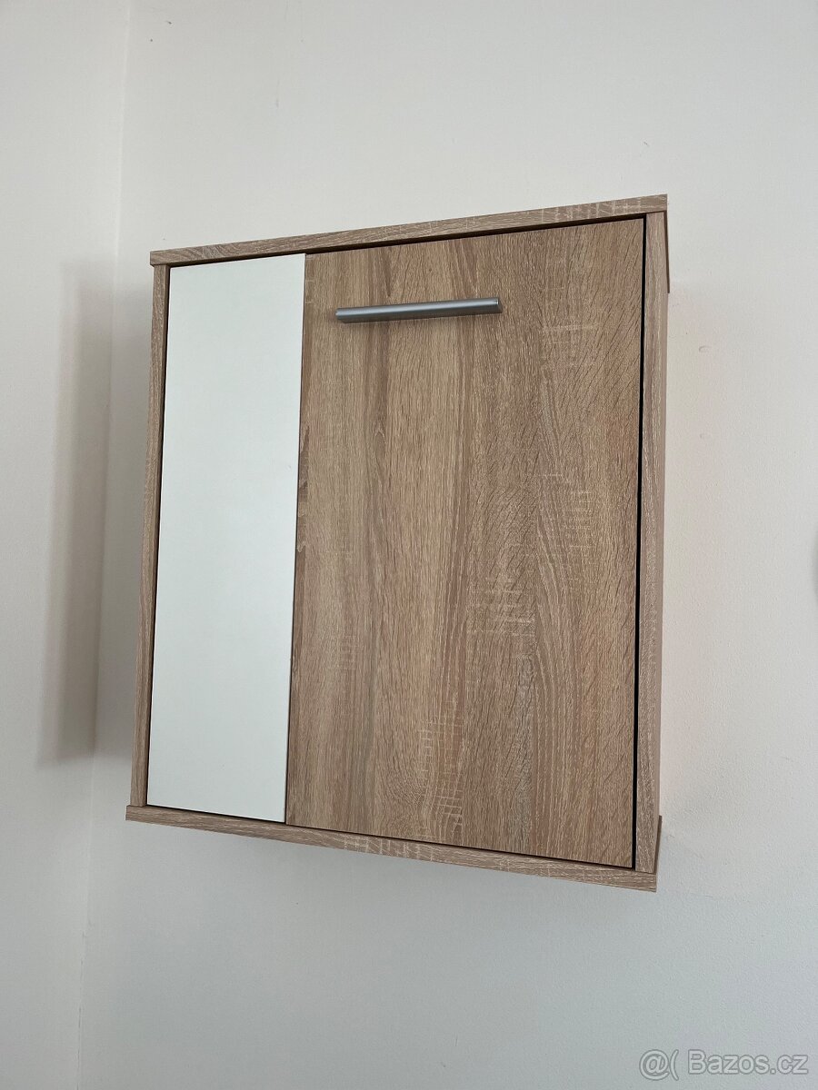 Minimalistická obývací stěna bílá a dub sonoma - 2