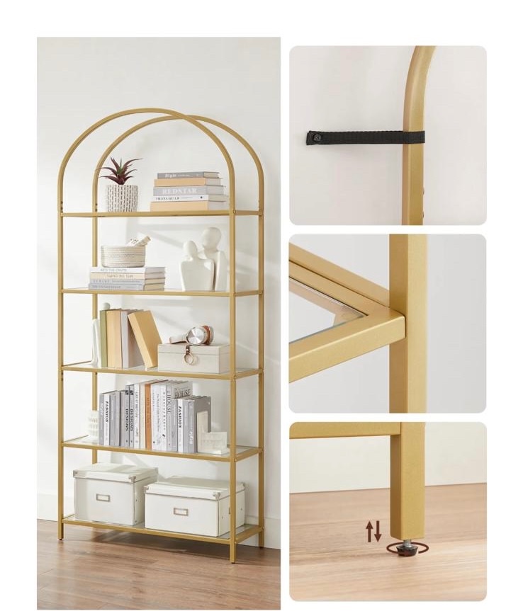 vysoké regály se skleněnými policemi - 2